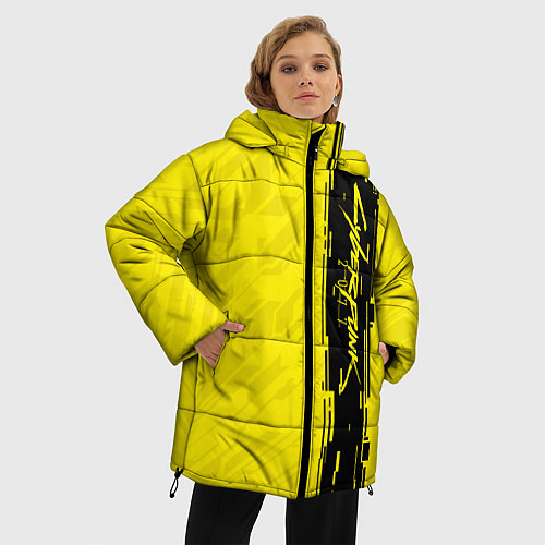 Женская зимняя куртка CYBERPUNK 2077 / 3D-Черный – фото 3