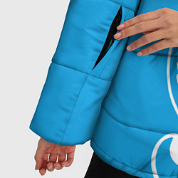 Куртка зимняя женская Котик Меломан голубой, цвет: 3D-черный — фото 2