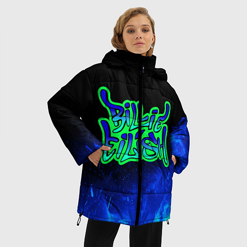 Женская зимняя куртка Билли Айлиш / 3D-Черный – фото 3