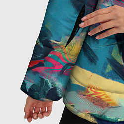 Куртка зимняя женская Абстрактный рисунок, цвет: 3D-черный — фото 2