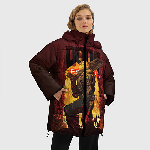 Женская зимняя куртка Doom Eternal / 3D-Черный – фото 3