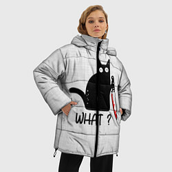 Куртка зимняя женская What cat, цвет: 3D-черный — фото 2