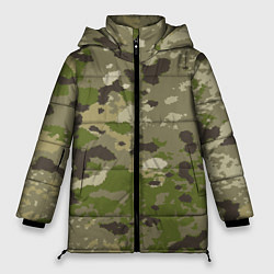 Куртка зимняя женская Камуфляж: болотный, цвет: 3D-черный