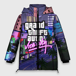 Куртка зимняя женская Grand Theft Auto Vice City, цвет: 3D-черный