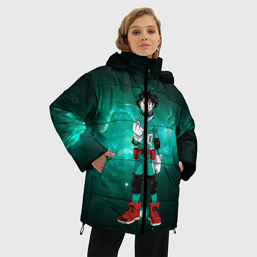 Женская зимняя куртка Изуку Мидория / 3D-Черный – фото 3