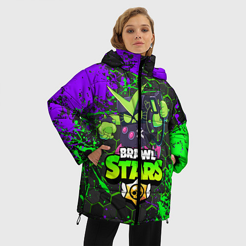 Женская зимняя куртка BRAWL STARS VIRUS 8-BIT / 3D-Черный – фото 3