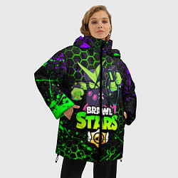 Куртка зимняя женская BRAWL STARS VIRUS 8-BIT, цвет: 3D-черный — фото 2