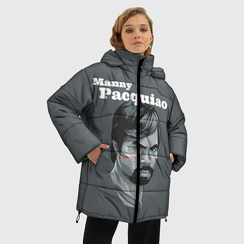 Женская зимняя куртка Manny Pacquiao / 3D-Черный – фото 3