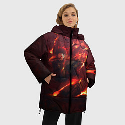 Куртка зимняя женская Танджиро Камадо, цвет: 3D-красный — фото 2