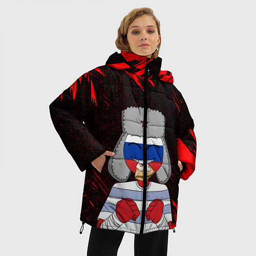 Женская зимняя куртка CountryHumans / 3D-Черный – фото 3