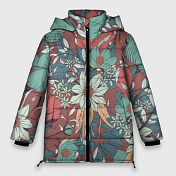 Куртка зимняя женская Цветочный арт, цвет: 3D-черный