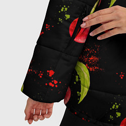 Куртка зимняя женская Вишенки, цвет: 3D-черный — фото 2