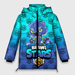 Куртка зимняя женская Brawl stars leon shark, цвет: 3D-черный