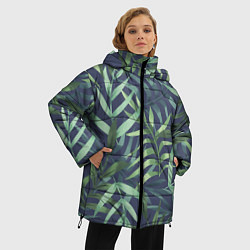 Куртка зимняя женская Арт из джунглей, цвет: 3D-светло-серый — фото 2