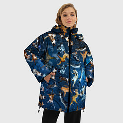 Куртка зимняя женская Космические коты, цвет: 3D-черный — фото 2