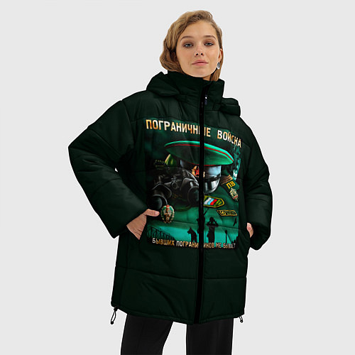 Женская зимняя куртка Пограничные Войска / 3D-Черный – фото 3