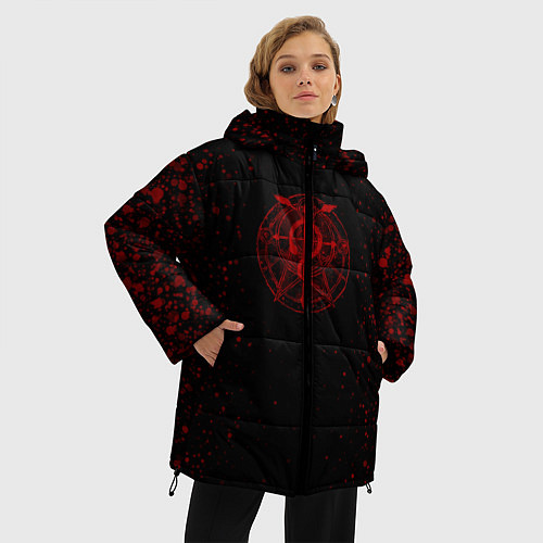 Женская зимняя куртка Стальной алхимик / 3D-Черный – фото 3