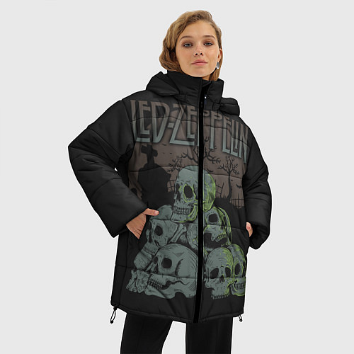 Женская зимняя куртка Led Zeppelin / 3D-Черный – фото 3