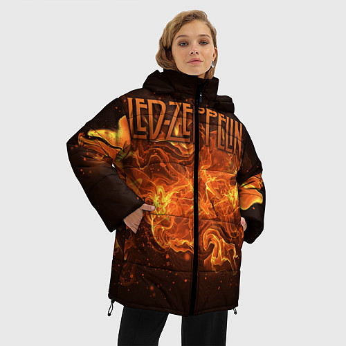 Женская зимняя куртка Led Zeppelin / 3D-Красный – фото 3