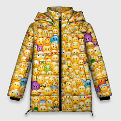 Куртка зимняя женская Смайлики Emoji, цвет: 3D-красный