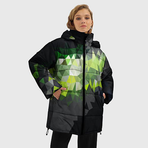 Женская зимняя куртка Абстракция / 3D-Черный – фото 3