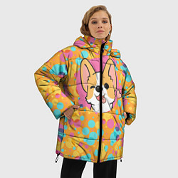 Куртка зимняя женская Милый корги, цвет: 3D-черный — фото 2