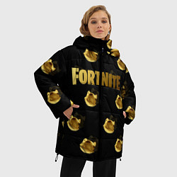 Куртка зимняя женская Fortnite gold, цвет: 3D-черный — фото 2