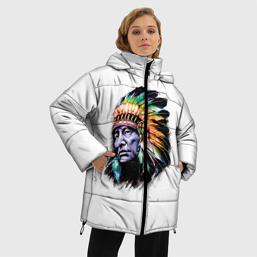 Женская зимняя куртка Индеец / 3D-Черный – фото 3