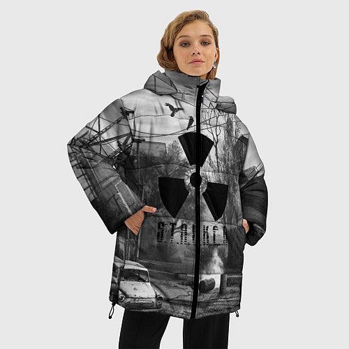 Женская зимняя куртка СТАЛКЕР-ЧЕРНОБЫЛЬ / 3D-Черный – фото 3