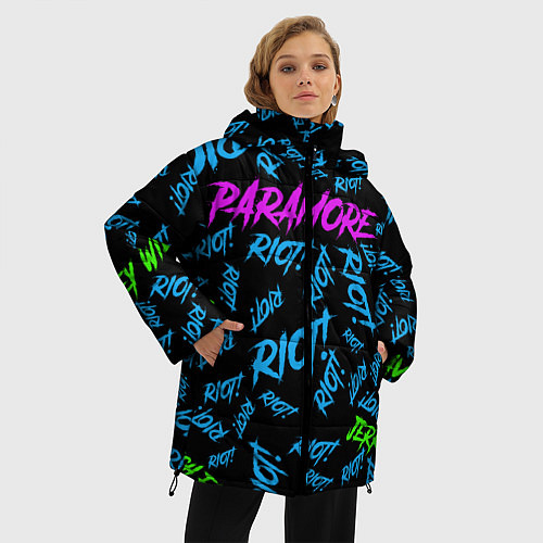 Женская зимняя куртка Paramore RIOT! / 3D-Красный – фото 3