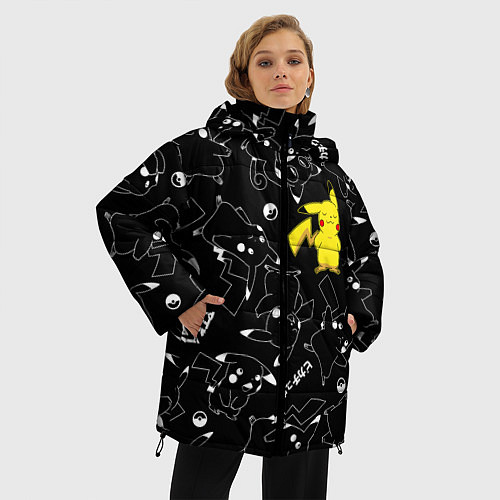 Женская зимняя куртка ПИКАЧУ / 3D-Черный – фото 3