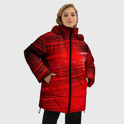 Женская зимняя куртка Красный свет / 3D-Черный – фото 3