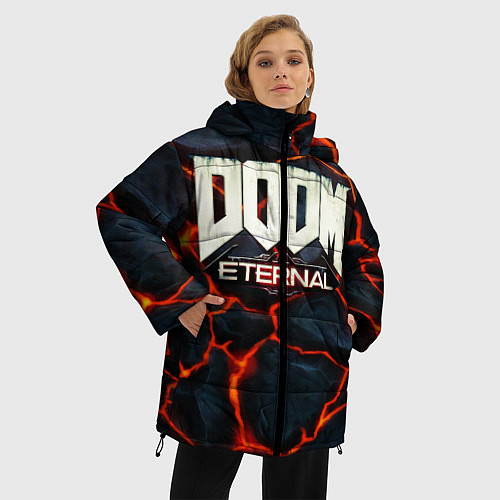 Женская зимняя куртка DOOM: ETERNAL / 3D-Светло-серый – фото 3