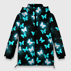 Куртка зимняя женская Бабочки, цвет: 3D-красный