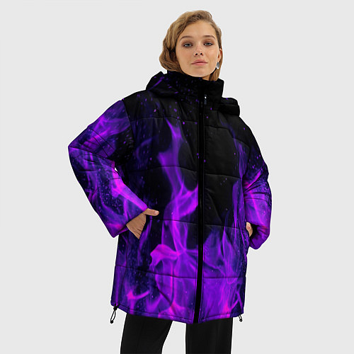 Женская зимняя куртка ФИОЛЕТОВЫЙ ОГОНЬ / 3D-Черный – фото 3