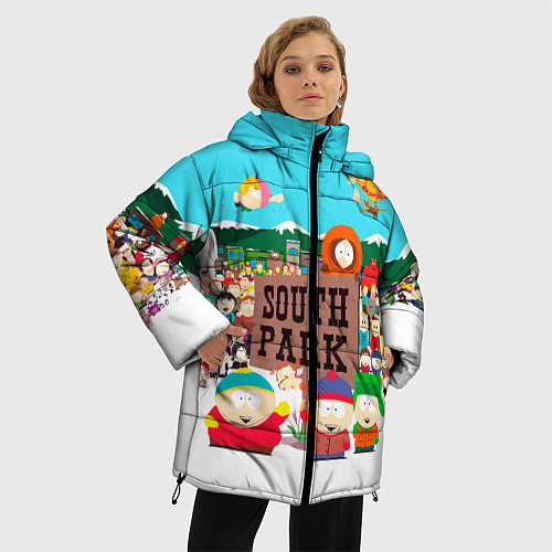 Женская зимняя куртка South Park / 3D-Черный – фото 3