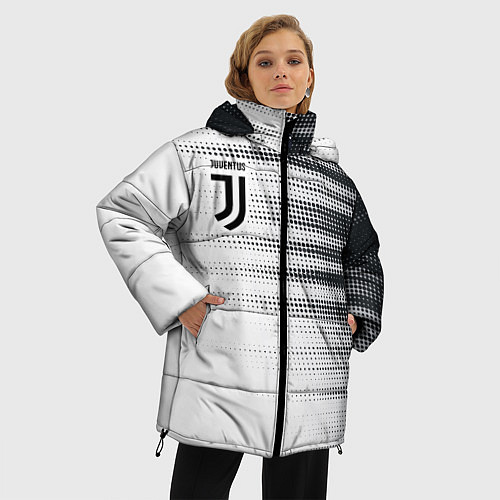 Женская зимняя куртка Форма Ювентуса / 3D-Черный – фото 3