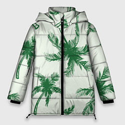 Куртка зимняя женская Пальмовый рай, цвет: 3D-красный