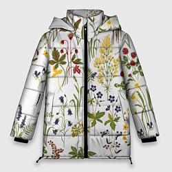 Куртка зимняя женская Flowers, цвет: 3D-черный