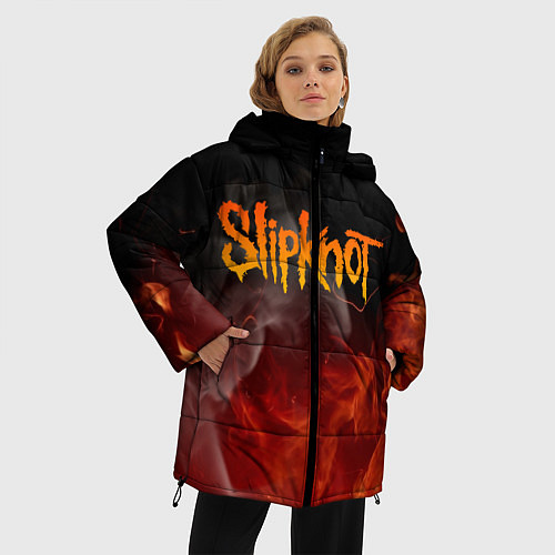 Женская зимняя куртка SLIPKNOT / 3D-Черный – фото 3