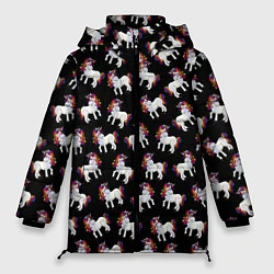 Куртка зимняя женская Единороги, цвет: 3D-светло-серый