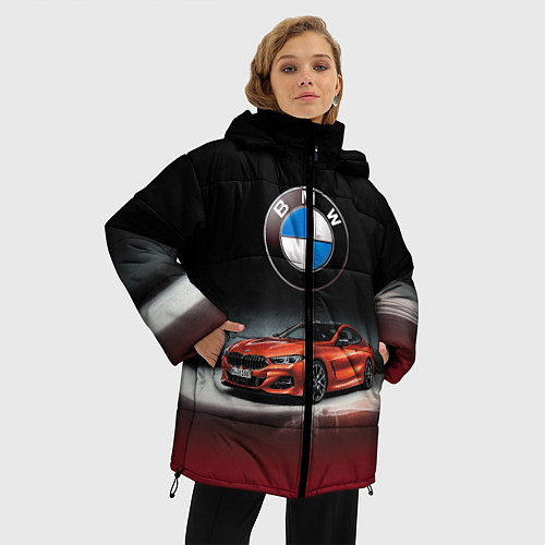 Женская зимняя куртка BMW / 3D-Черный – фото 3