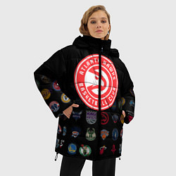 Куртка зимняя женская Atlanta Hawks 1, цвет: 3D-черный — фото 2