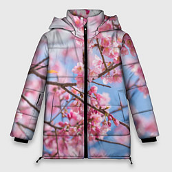Куртка зимняя женская Ветки Сакуры, цвет: 3D-красный