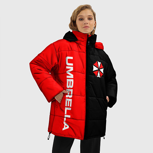 Женская зимняя куртка Umbrella Corporation / 3D-Красный – фото 3