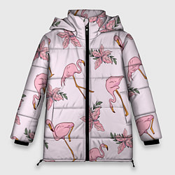 Куртка зимняя женская Розовый фламинго, цвет: 3D-красный