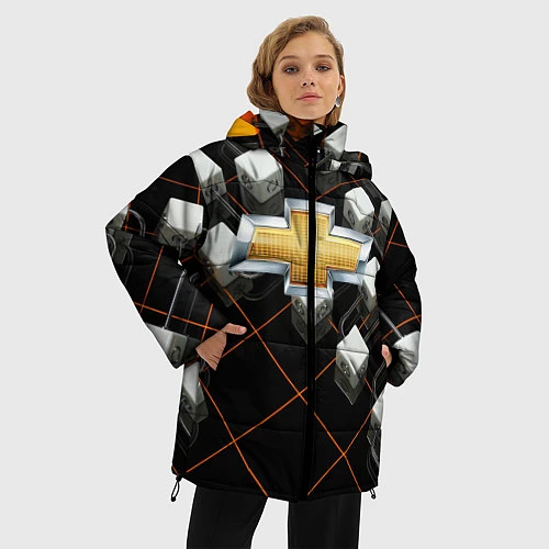 Женская зимняя куртка CHEVROLET / 3D-Черный – фото 3