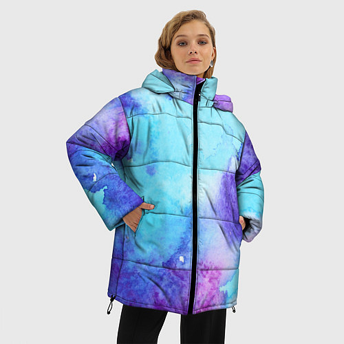 Женская зимняя куртка Краски / 3D-Черный – фото 3