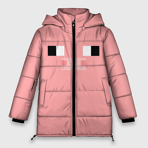 Женская зимняя куртка Minecraft Pig / 3D-Красный – фото 1