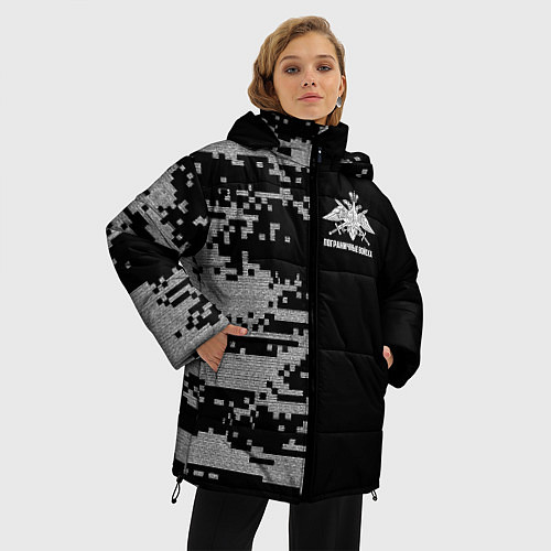 Женская зимняя куртка Пограничные Войска / 3D-Черный – фото 3